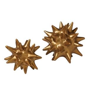 Global Views Urchin - Antique Gold - Sm | Interior HomeScapes Set of (2)